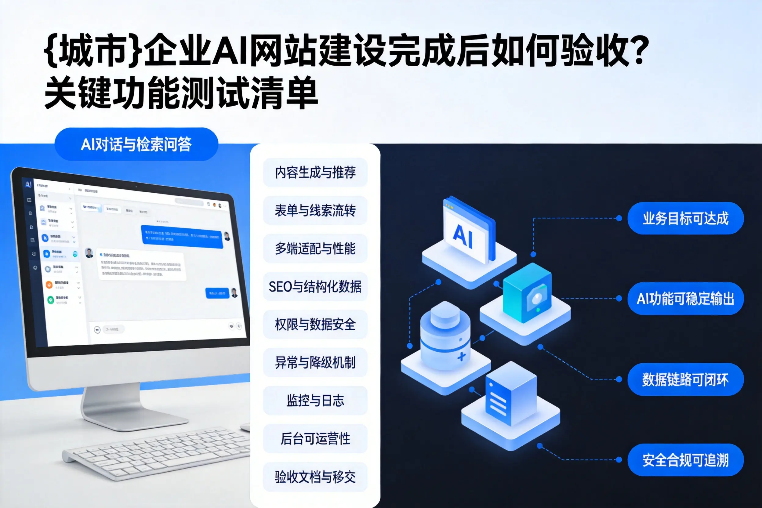 黔南企业AI网站建设完成后如何验收?关键功能测试清单