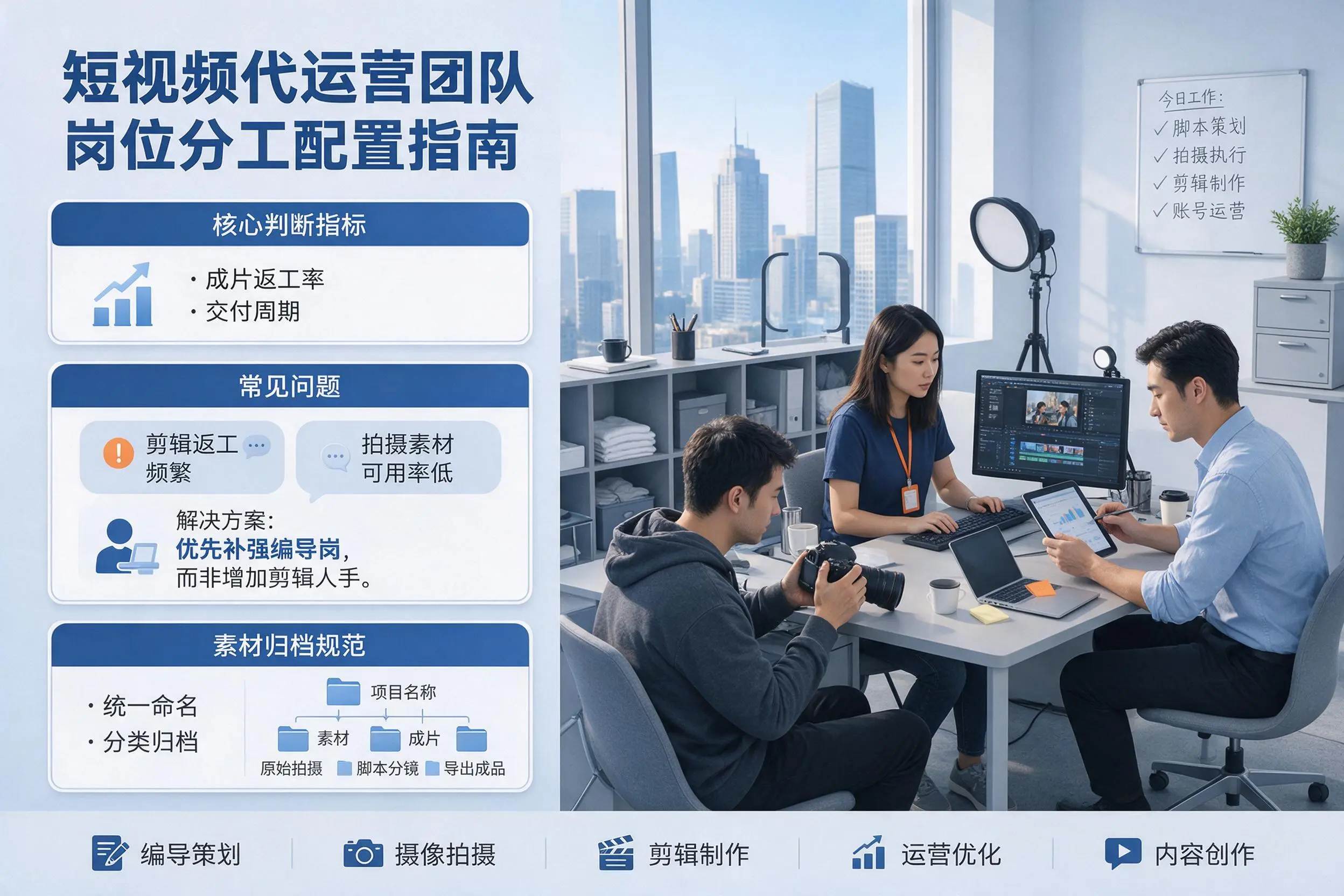 短视频代运营团队如何配置？黔南企业岗位分工科普说明