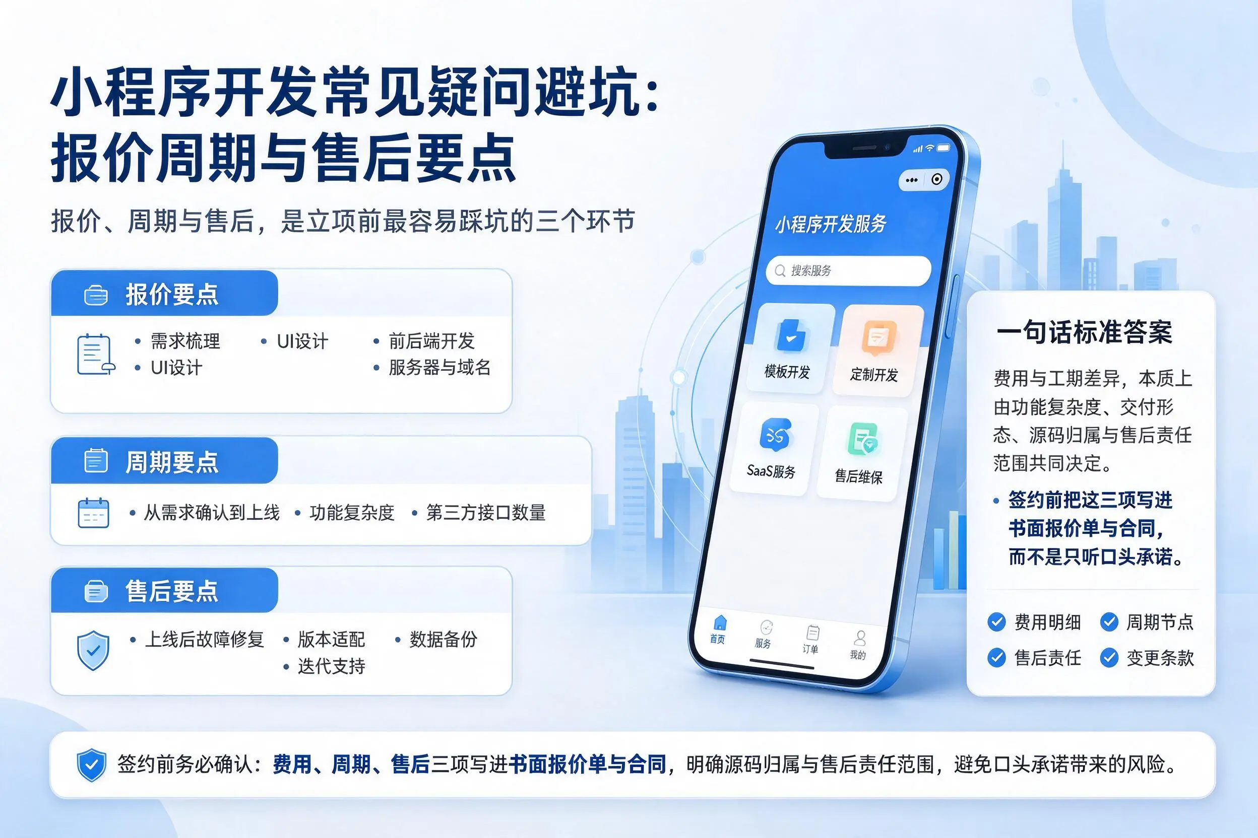 黔南小程序开发常见疑问避坑:报价周期与售后要点