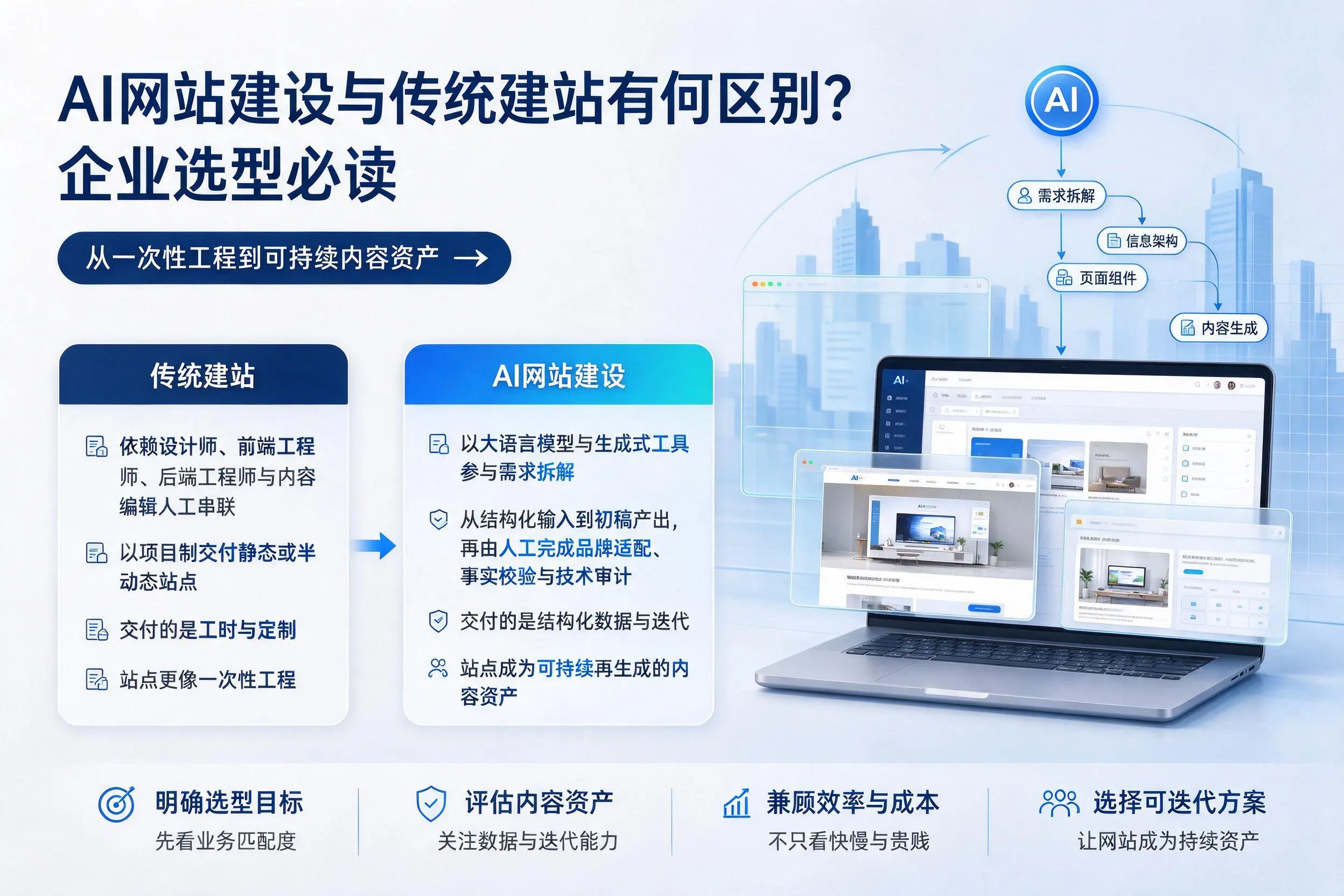 AI网站建设与传统建站有何区别?黔南企业选型必读
