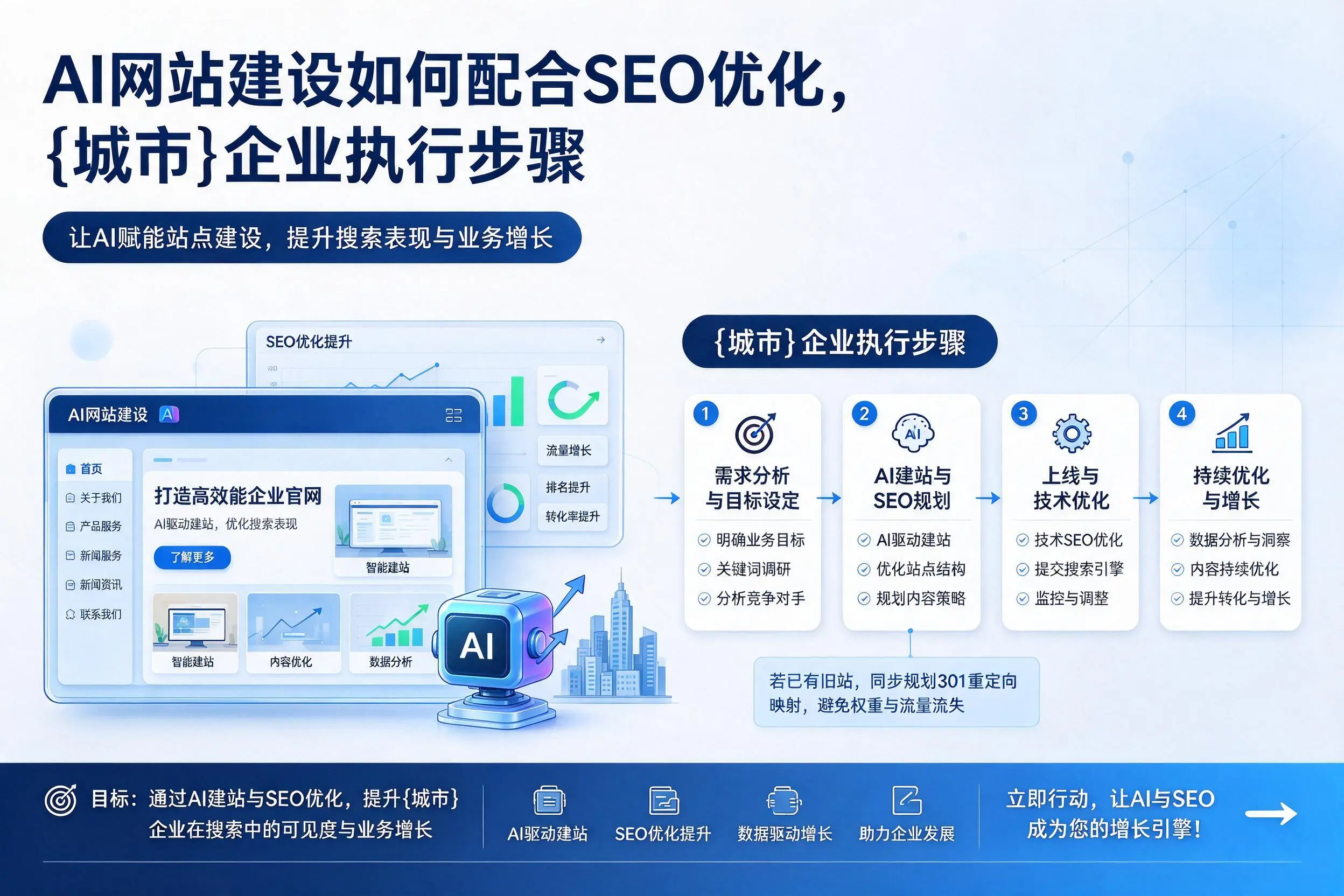 AI网站建设如何配合SEO优化，黔南企业执行步骤