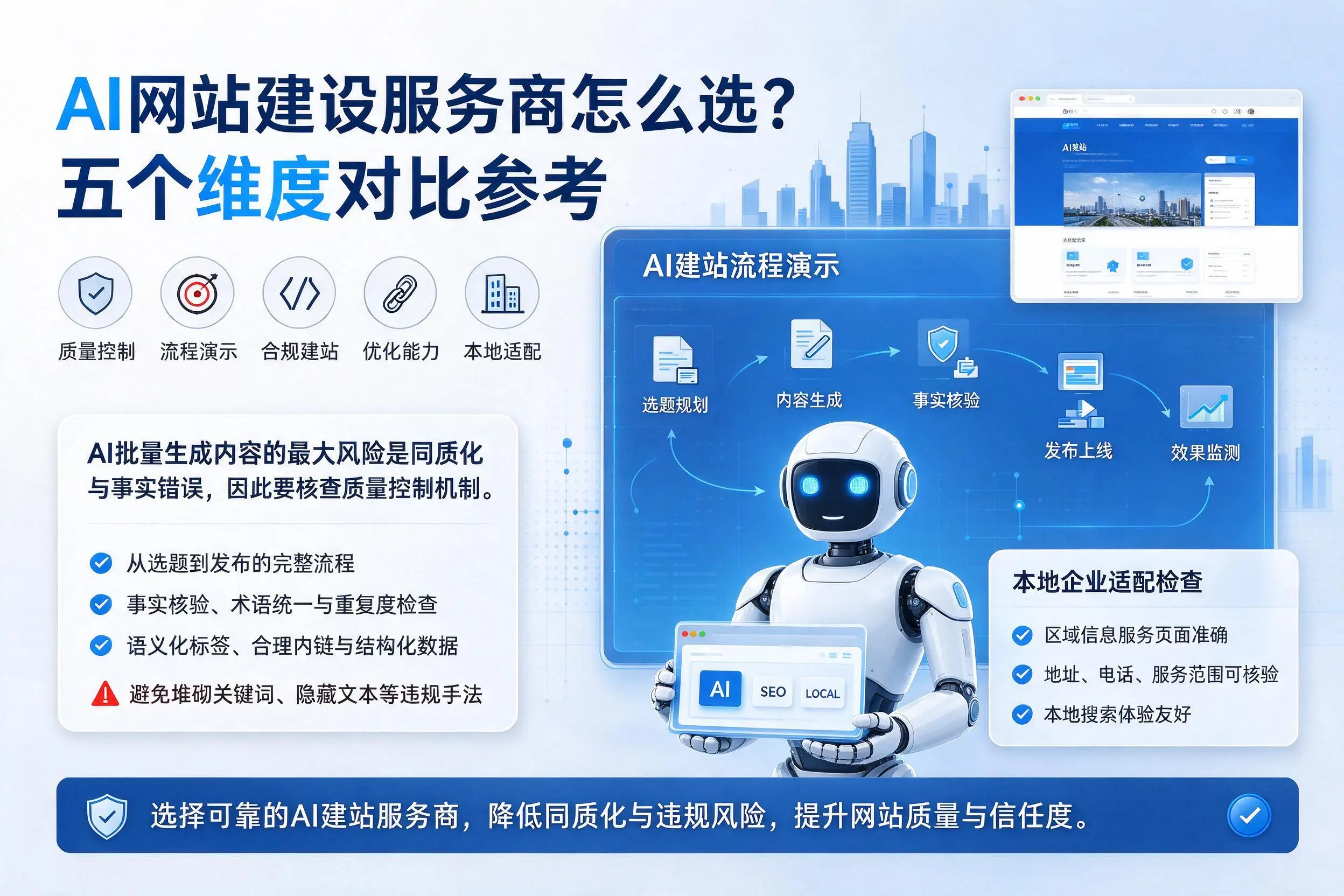 黔南AI网站建设服务商怎么选？五个维度对比参考