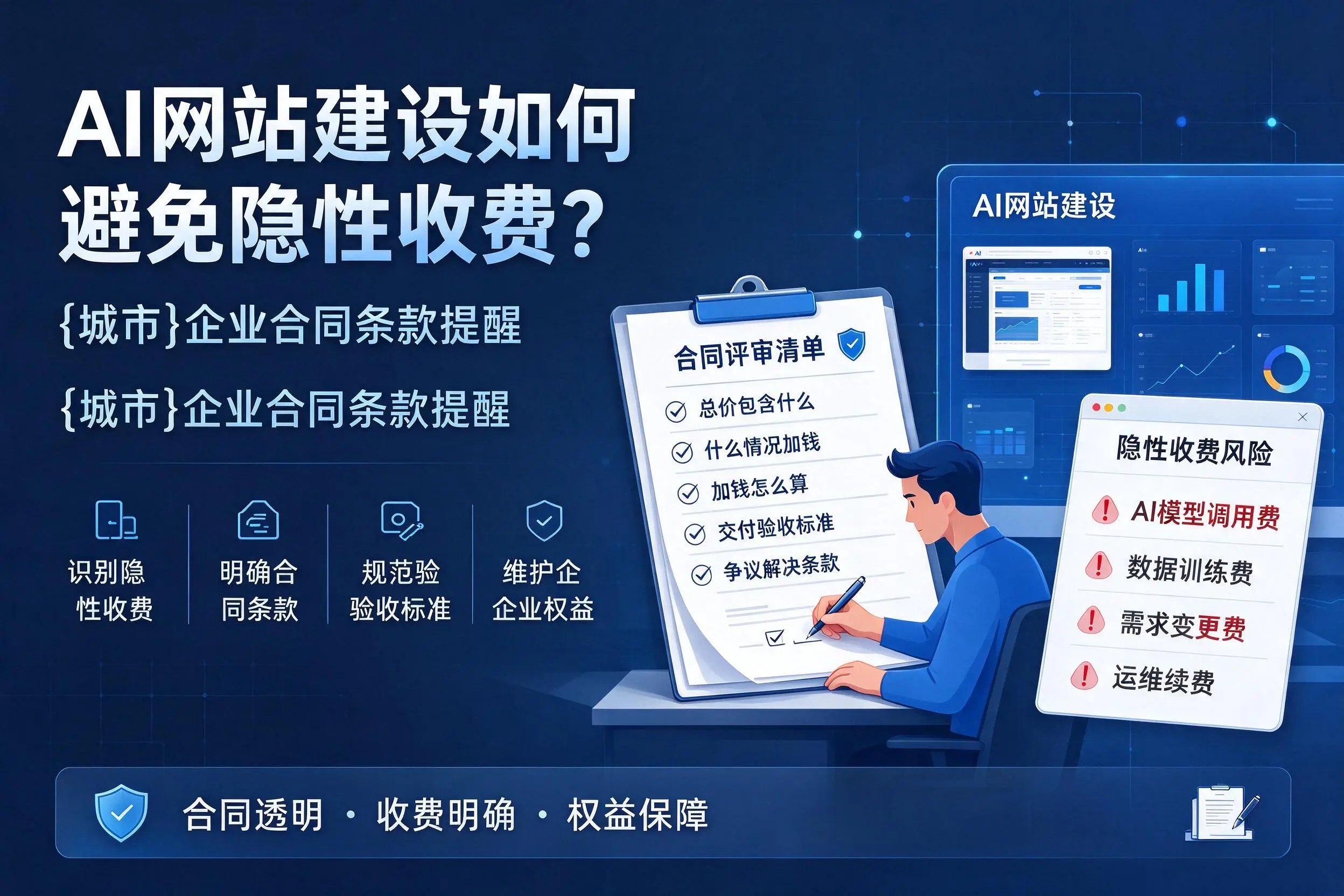 AI网站建设如何避免隐性收费？黔南企业合同条款提醒